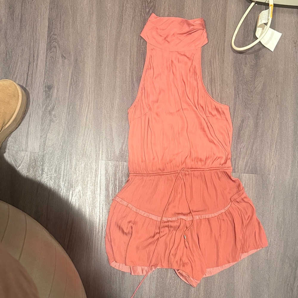 SAYLOR coral halter romper size XS